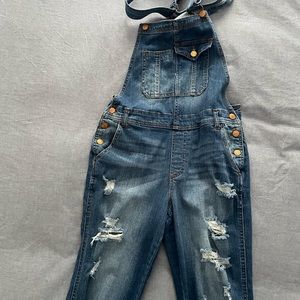 Full length denim dungarees